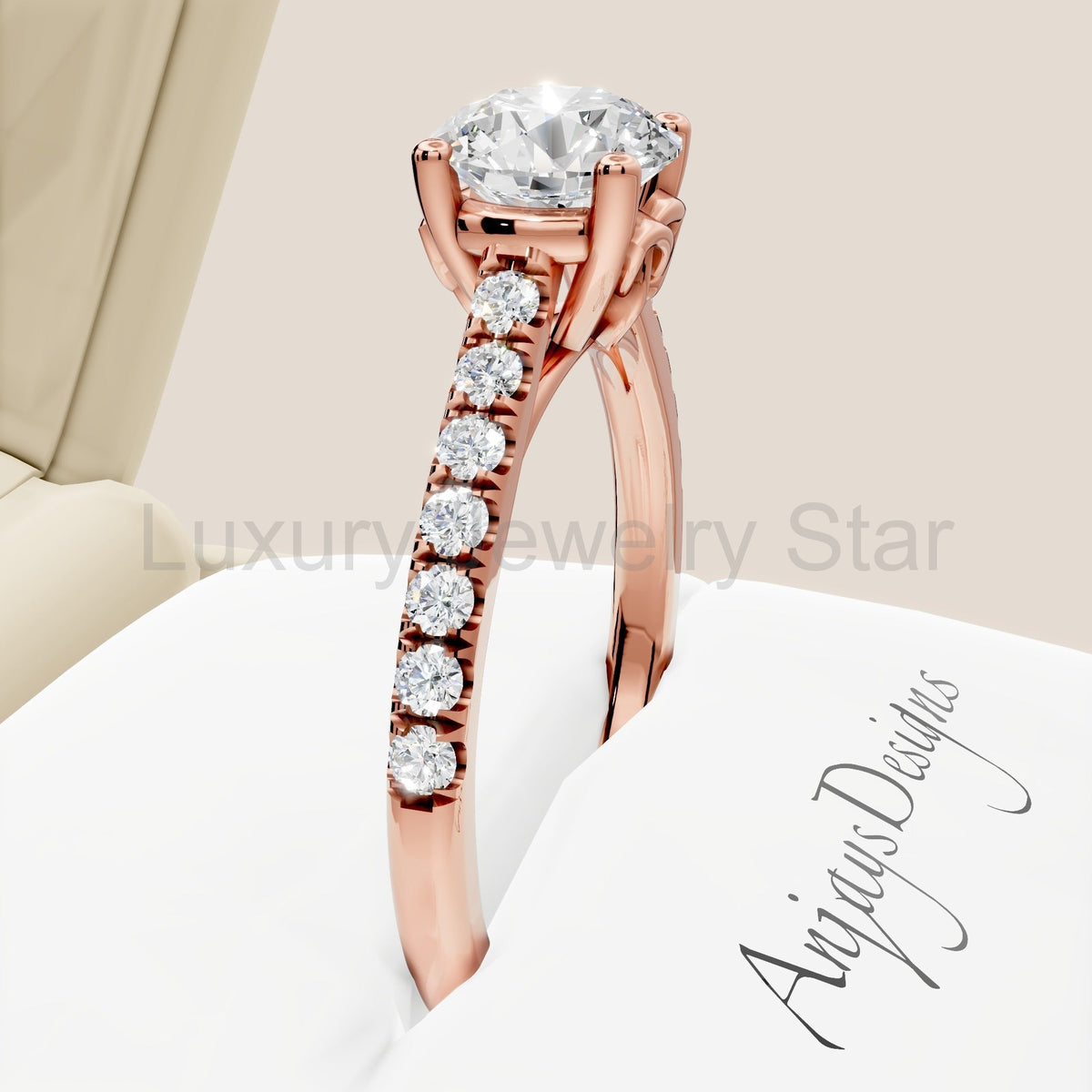Celtic Trinity Knot Ring 1 Carat IGI Certified Round Lab Grown Diamond Engagement Ring - image 8