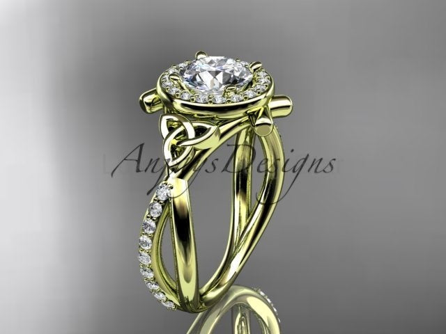 Celtic Ring Round Lab Grown Diamond Halo Ring Round VS1 IGI Certified Trinity Knot - image 11