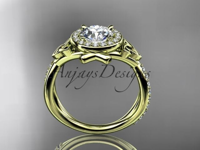 Celtic Ring Round Lab Grown Diamond Halo Ring Round VS1 IGI Certified Trinity Knot - image 13