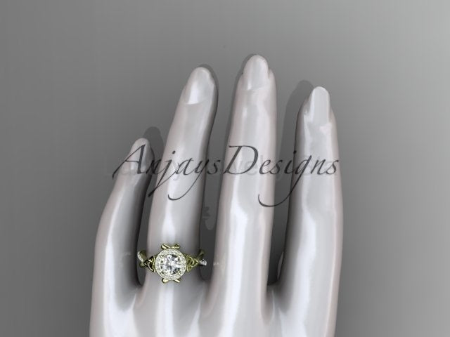 Celtic Ring Round Lab Grown Diamond Halo Ring Round VS1 IGI Certified Trinity Knot - image 14