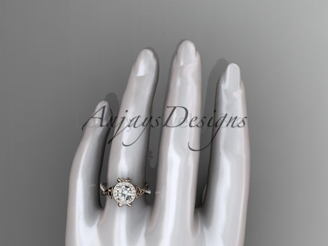 Celtic Ring Round Lab Grown Diamond Halo Ring Round VS1 IGI Certified Trinity Knot - image 5
