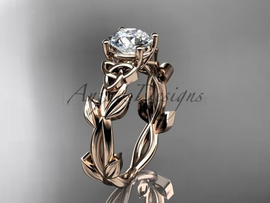 Celtic Knot Engagement Ring 1 CT Lab Grown Diamond Nature Inspired