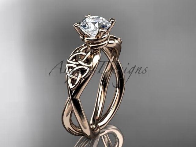 Celtic Engagement Ring Trinity Knot Ring Lab Grown Round Diamond Wedding Ring - image 11