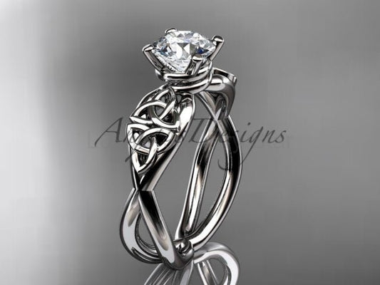 Celtic Engagement Ring Trinity Knot Ring Lab Grown Round Diamond Wedding Ring