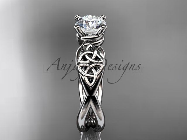 Celtic Engagement Ring Trinity Knot Ring Lab Grown Round Diamond Wedding Ring - image 2