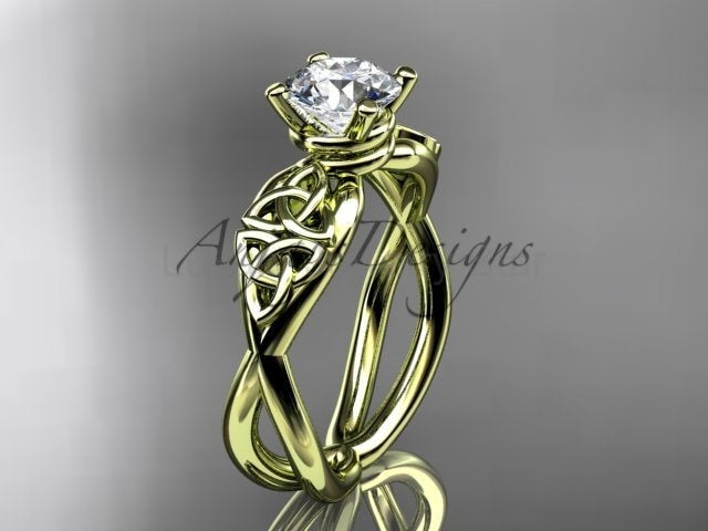 Celtic Engagement Ring Trinity Knot Ring Lab Grown Round Diamond Wedding Ring - image 6