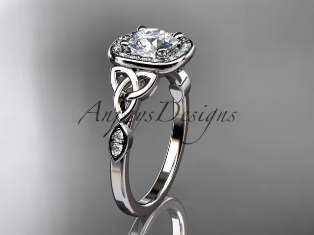 Celtic Engagement Ring 1 CT Round Lab Grown Diamond Halo Ring CVD Diamond - image 6