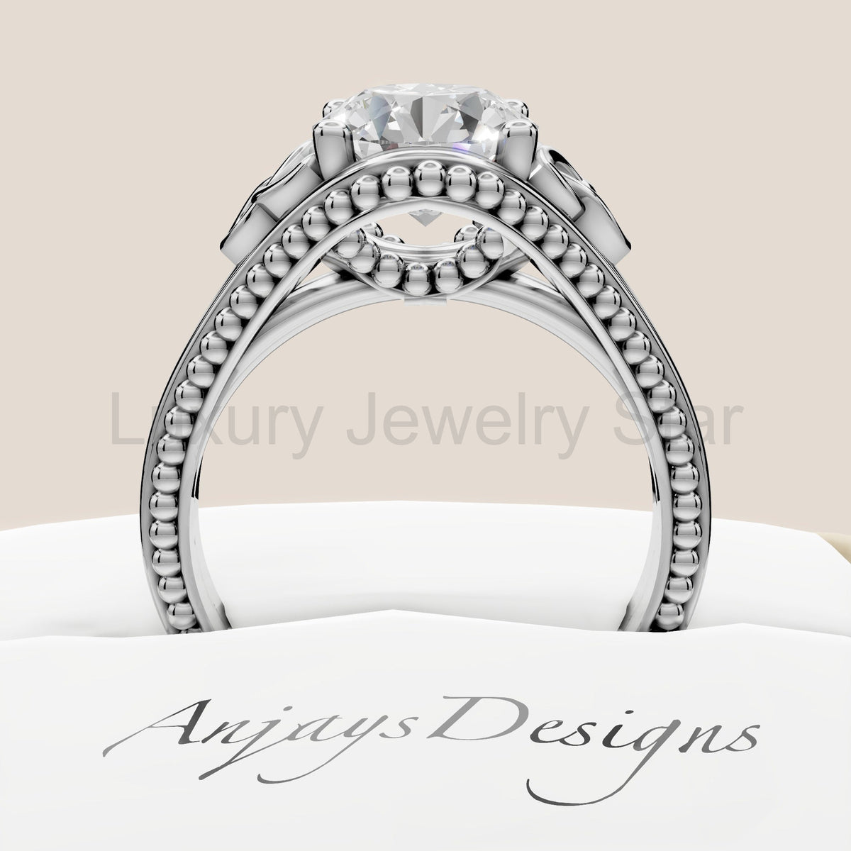 Celtic Diamond Engagement Ring Solitaire Wedding Ring 2 Carat Round Lab Grown Diamond - image 5