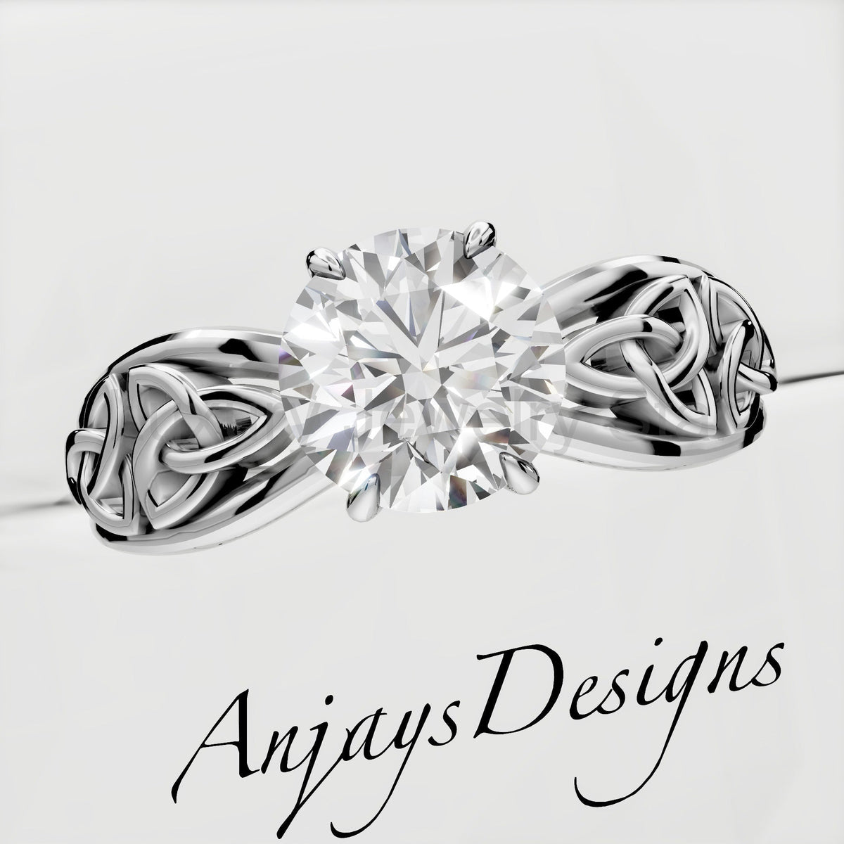 Celtic Diamond Engagement Ring 1 Carat Round Lab Grown Diamond - image 4