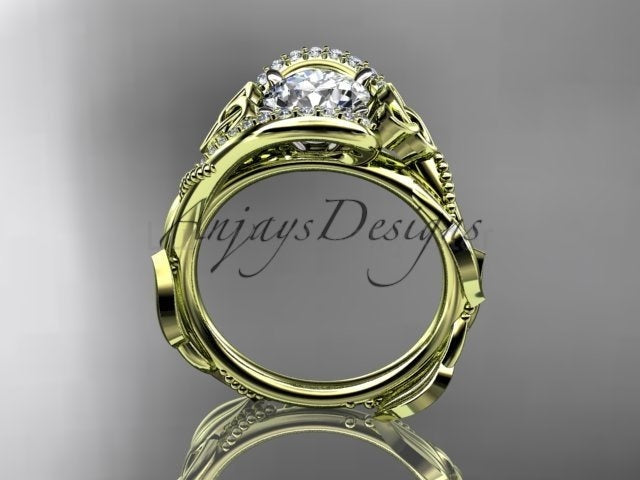 1 CT Round Cut Lab Grown Diamond Celtic Ring VS1 D CVD Nature Inspired Ring - image 13