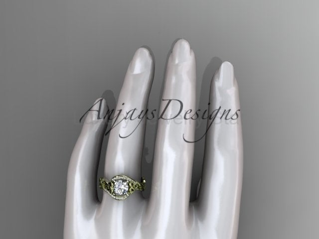 1 CT Round Cut Lab Grown Diamond Celtic Ring VS1 D CVD Nature Inspired Ring - image 14