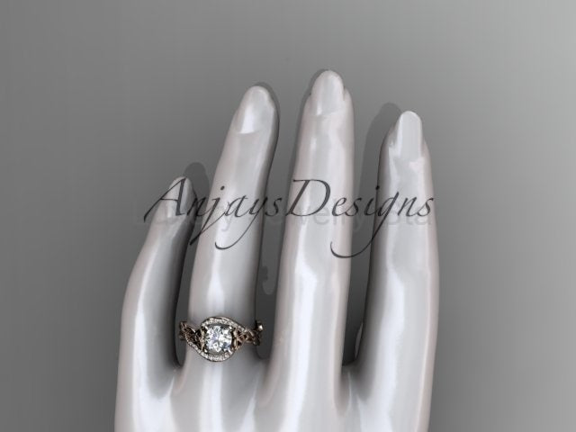 1 CT Round Cut Lab Grown Diamond Celtic Ring VS1 D CVD Nature Inspired Ring - image 5
