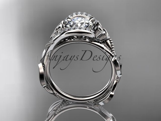 1 CT Round Cut Lab Grown Diamond Celtic Ring VS1 D CVD Nature Inspired Ring - image 8