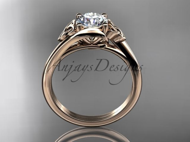 1 Carat Round Diamond Engagement Ring Celtic Wedding Ring Dainty - image 13