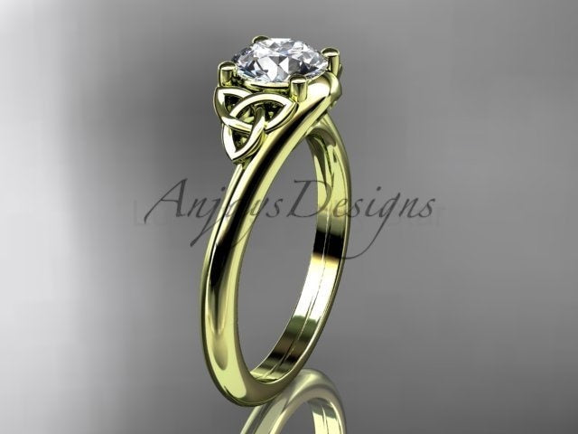1 Carat Round Diamond Engagement Ring Celtic Wedding Ring Dainty - image 6