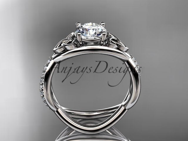 1 Carat Round Brilliant Lab Grown Diamond Celtic Trinity Knot Engagement Ring 4 Prong IGI - image 8
