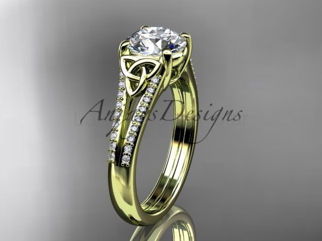 1 Carat Lab Grown Diamond Engagement Ring Celtic Round Brilliant Diamond Ring Celtic Knot - image 11