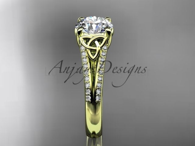 1 Carat Lab Grown Diamond Engagement Ring Celtic Round Brilliant Diamond Ring Celtic Knot - image 12