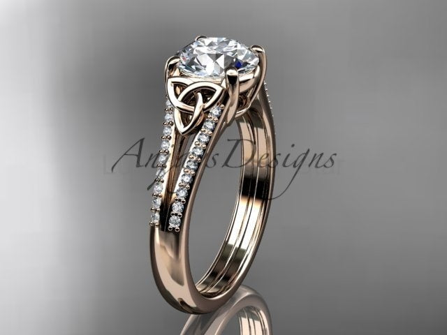 1 Carat Lab Grown Diamond Engagement Ring Celtic Round Brilliant Diamond Ring Celtic Knot - image 6