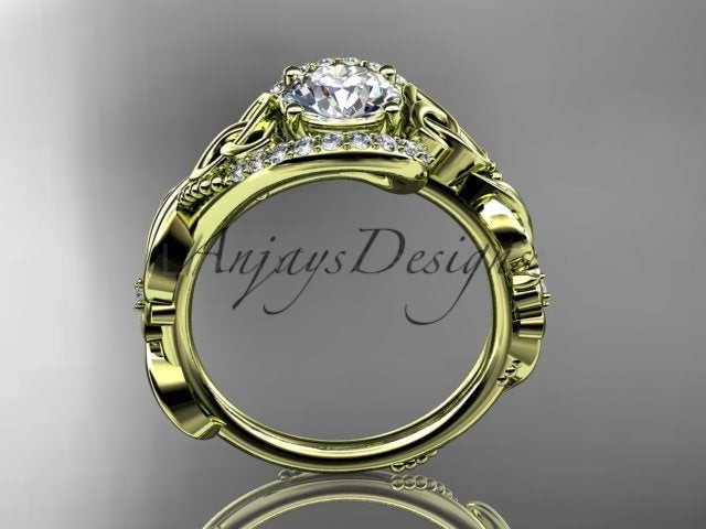 1 Carat Diamond Celtic Engagement Ring Trinity Knot Wedding Ring Nature Inspired IGI - image 8