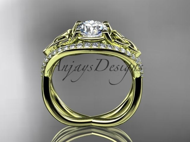 Celtic Knot Engagement Ring 1 Carat Lab Grown Round Diamond Unique Irish Diamond Wedding - image 3