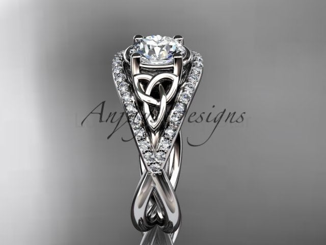 Celtic Knot Engagement Ring 1 Carat Lab Grown Round Diamond Unique Irish Diamond Wedding - image 7