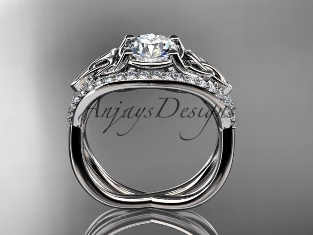 Celtic Knot Engagement Ring 1 Carat Lab Grown Round Diamond Unique Irish Diamond Wedding - image 8
