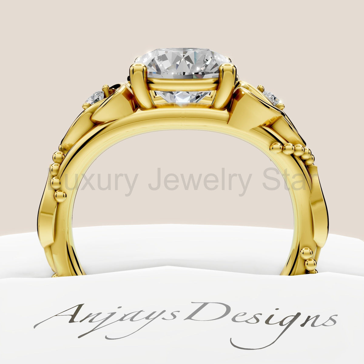 Celtic Engagement Ring 2 Carat Round Lab Grown Diamond Wedding Ring Celtic Knot Ring - image 3