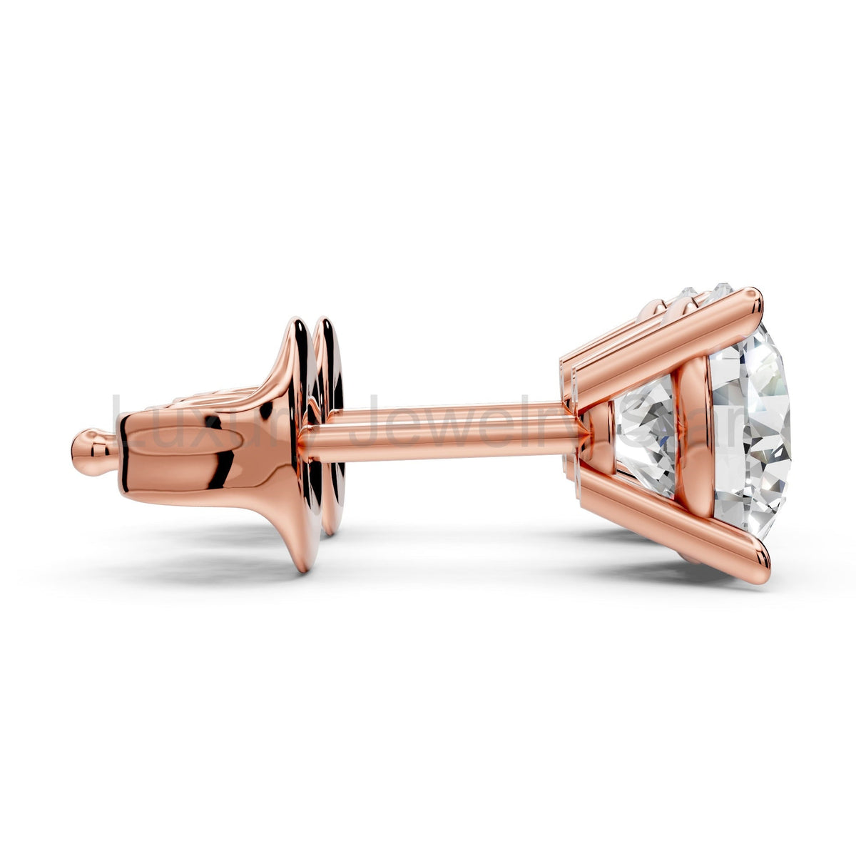 Diamond Earring Studs 14k Solid Gold Lab Grown 4 Prong Diamond Earrings For Women VS1 - image 12