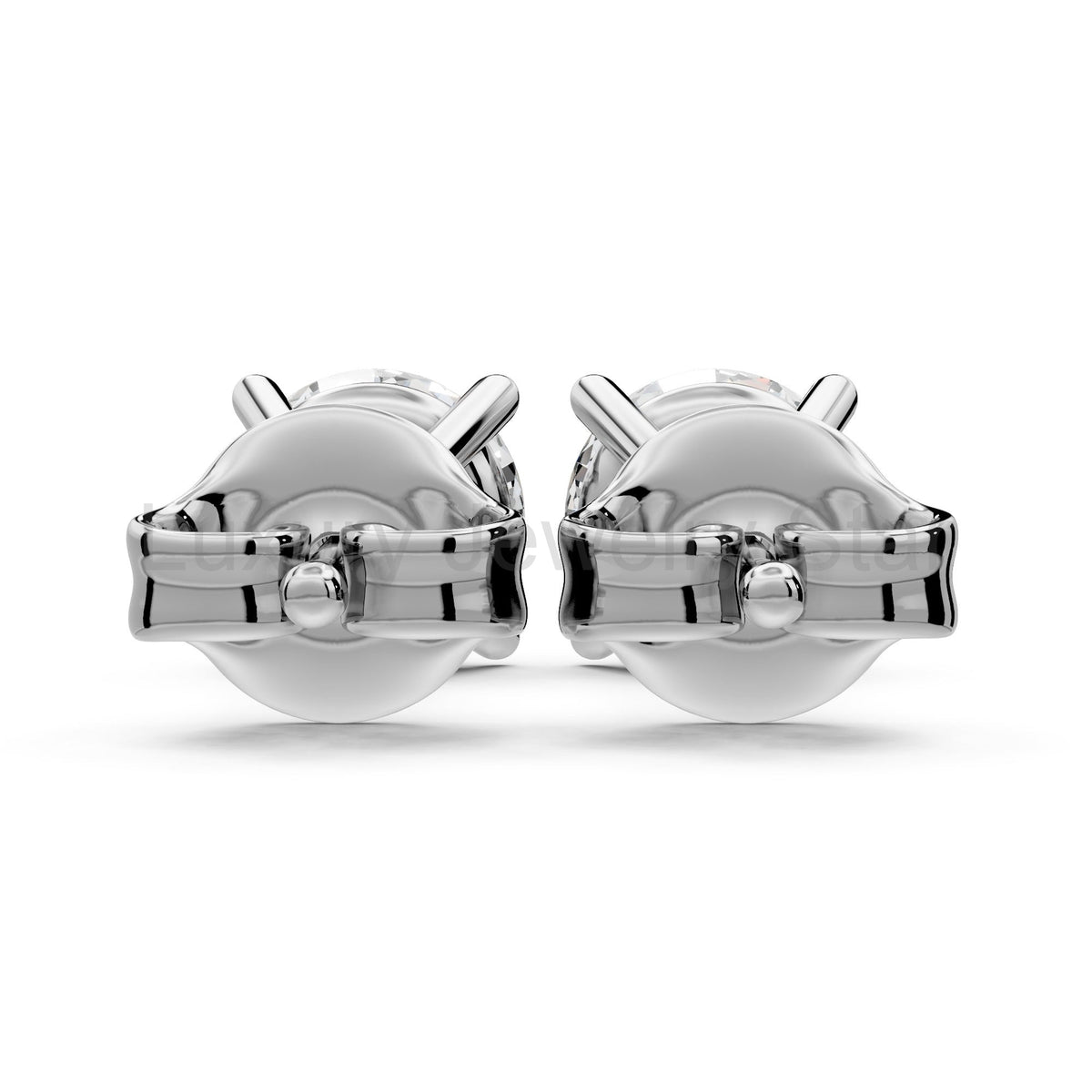 Diamond Earring Studs 14k Solid Gold Lab Grown 4 Prong Diamond Earrings For Women VS1 - image 4