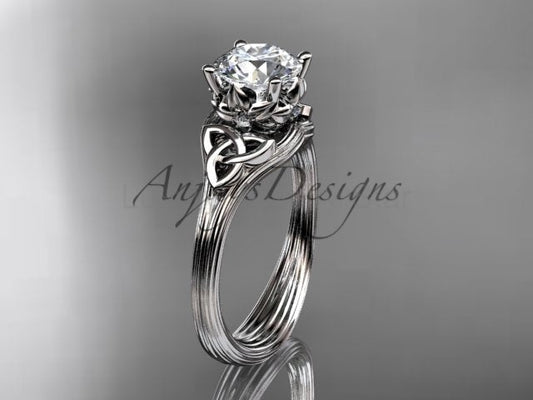 1 CT Lab Grown Diamond Celtic Engagement Ring Handmade Diamond Ring