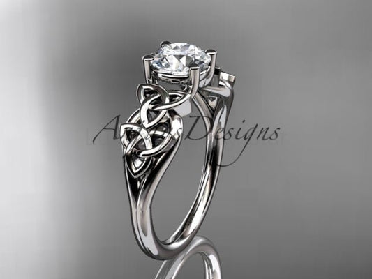 Celtic Engagement Ring 1 Carat Round D VS1 Lab Grown Diamond Solitaire Ring Trinity Knot Ring