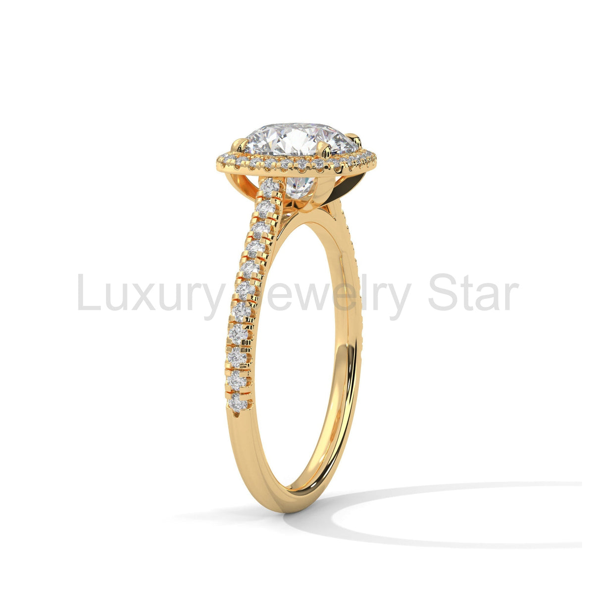 2 Carat Round Cut Lab Grown Diamond Halo Engagement Ring 4 Prong Eagle Claw Ring - image 8