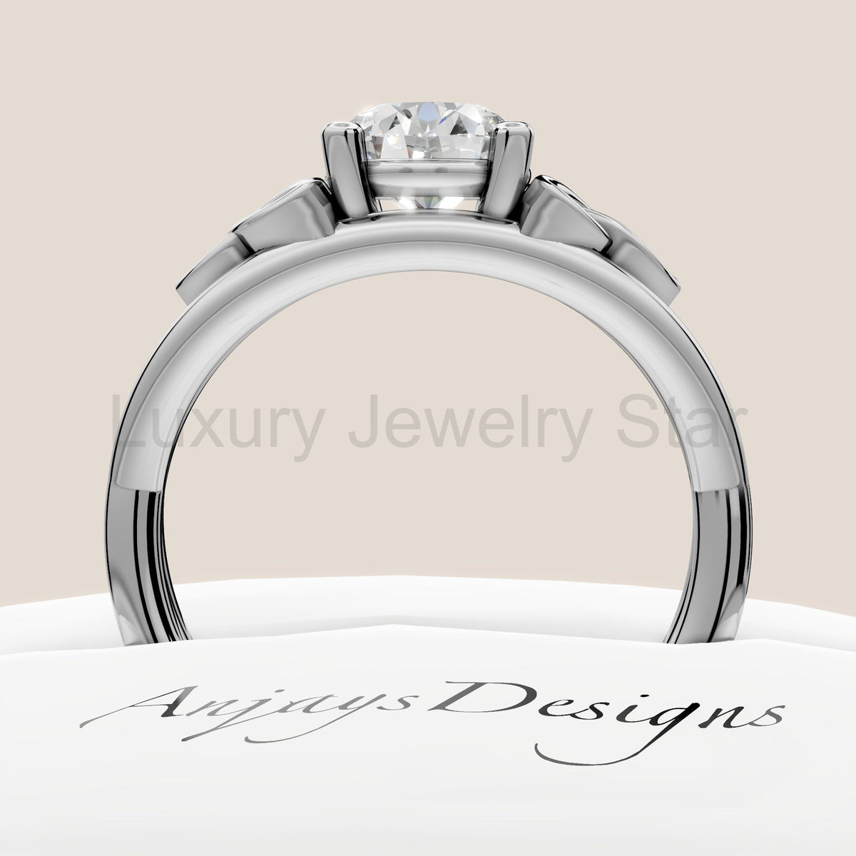 Dainty Celtic Engagement Ring IGI Certified 1 CT Round Lab Grown Diamond Wedding Ring - image 6