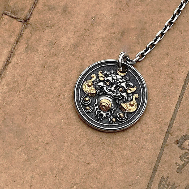 Fortune Jewel Tibetan Kirtimukha Amulet Healing Necklace Pendant