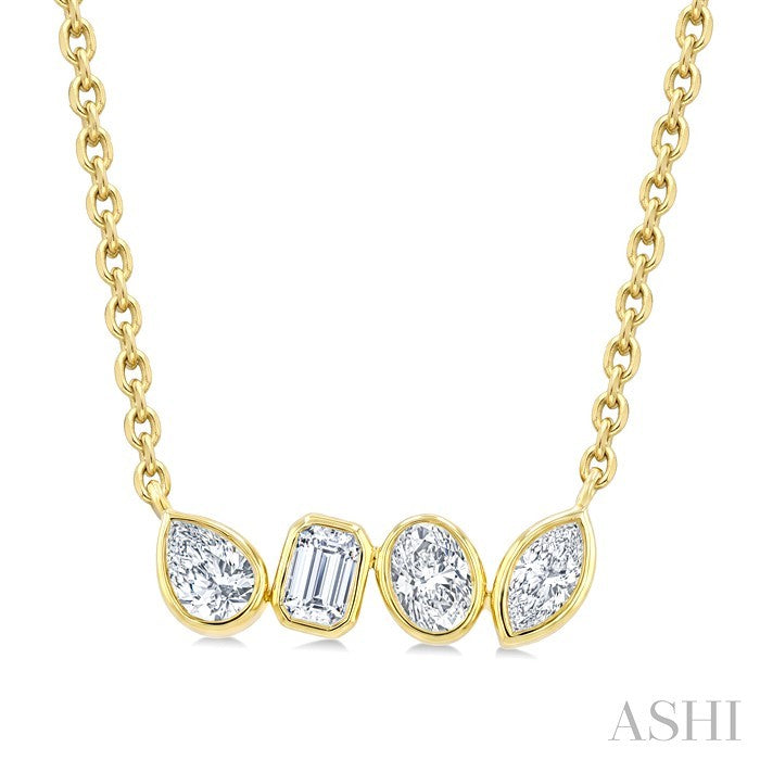 Mixed Shape Diamond Bar Necklace