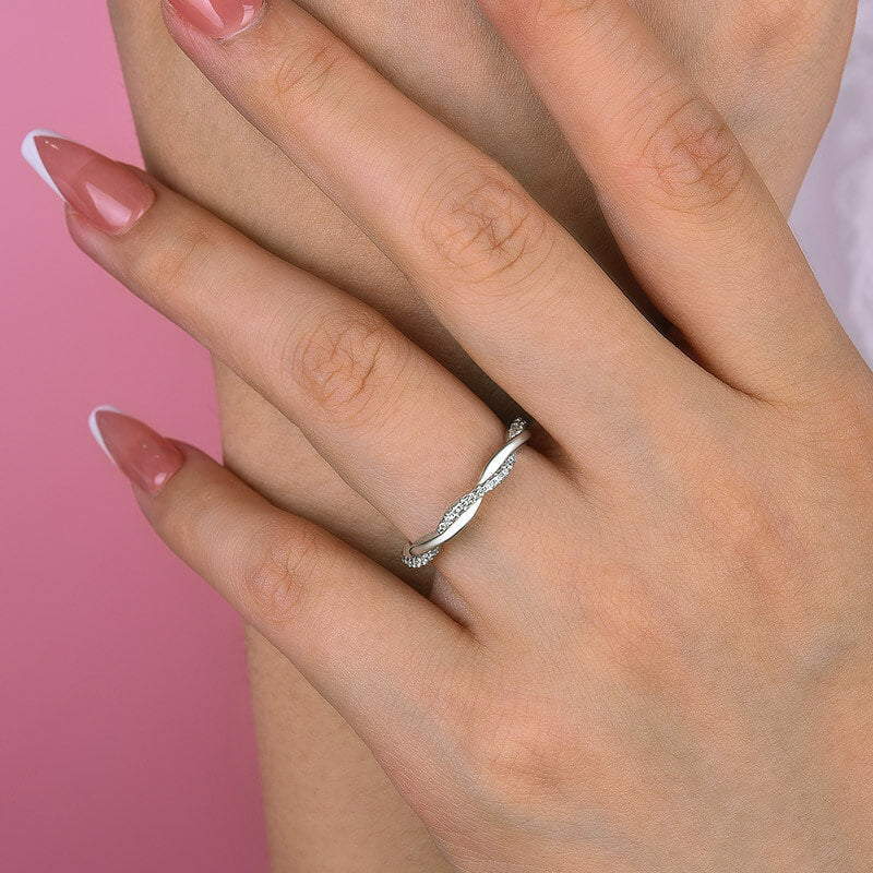 Solarii Classic Moissanite Twilight Twist Wedding Band Ring