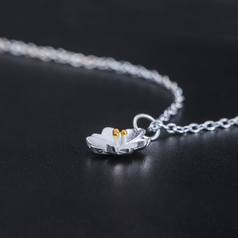 Fortune Jewel 925 Sterling Silver Cherry Blossom Flower Blessing Necklace Pendant