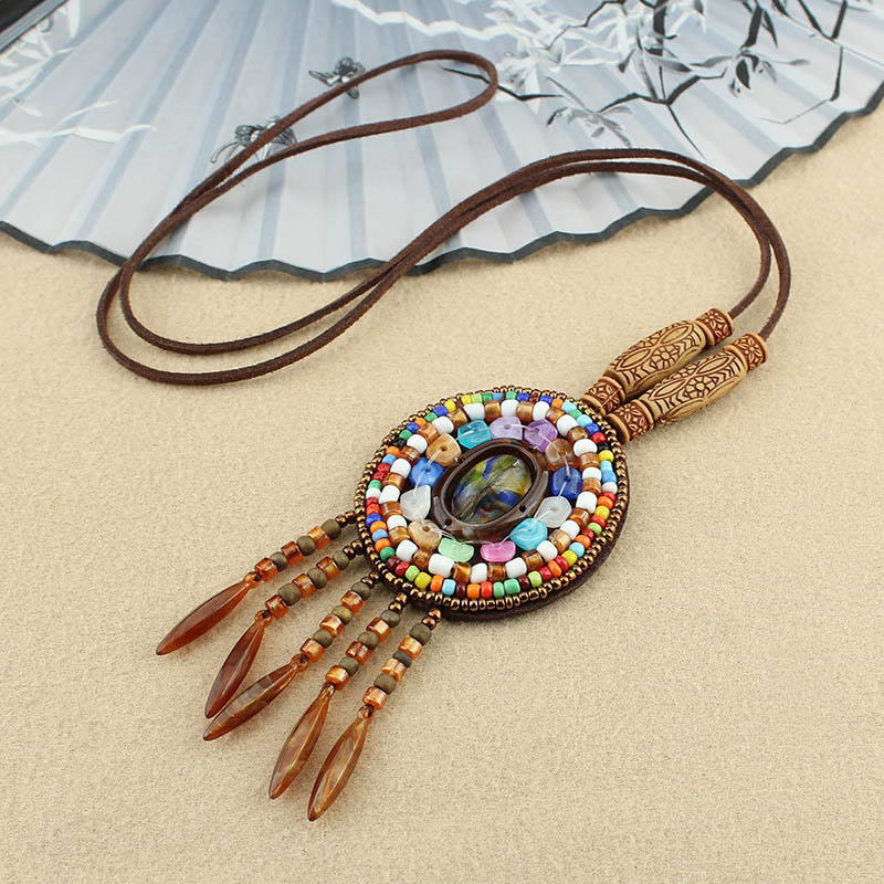 Fortune Jewel Mandala Pattern Beads Creativity Necklace Pendant