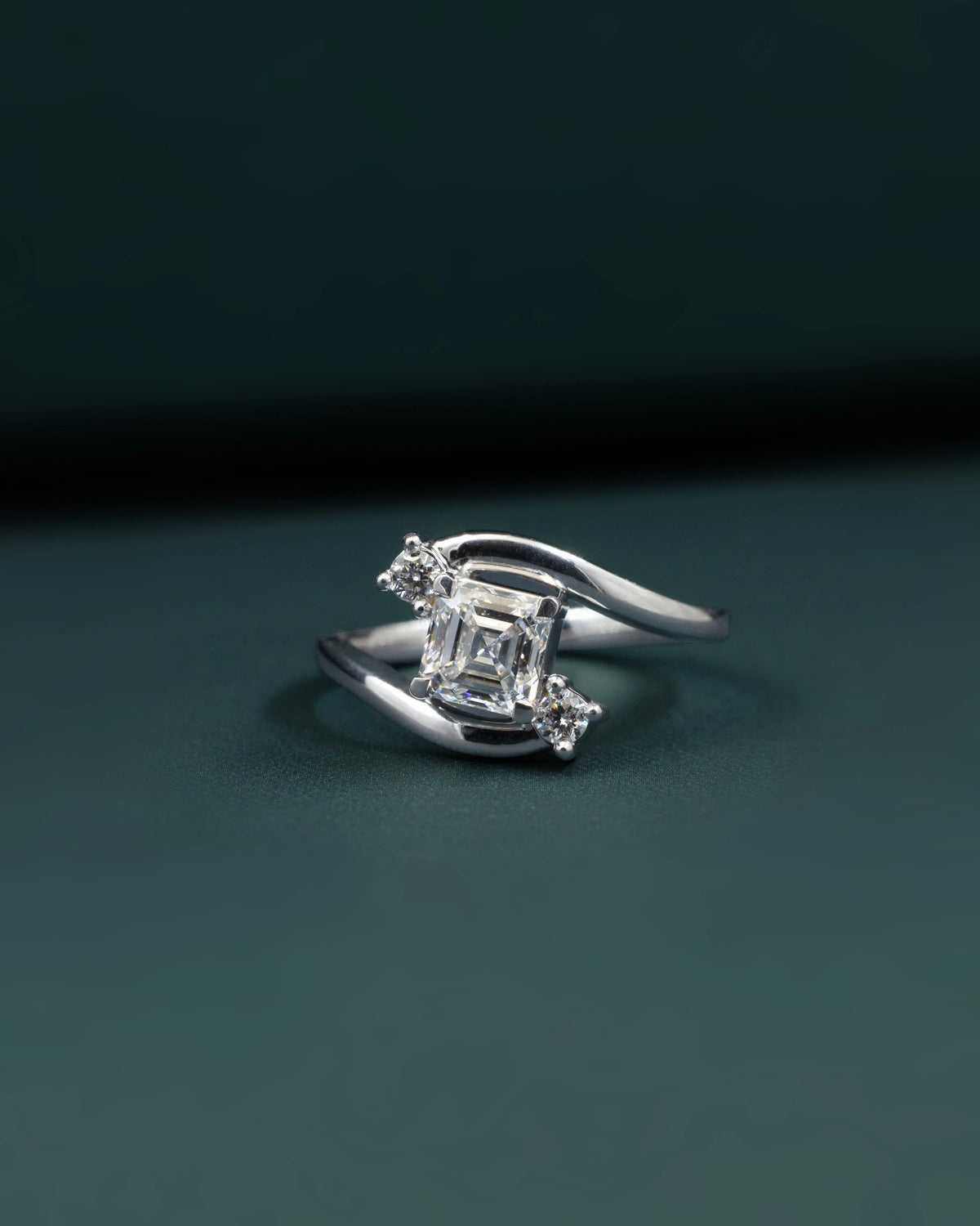 1.16 CTW Emerald Cut Lab-Grown Diamond Bypass Ring