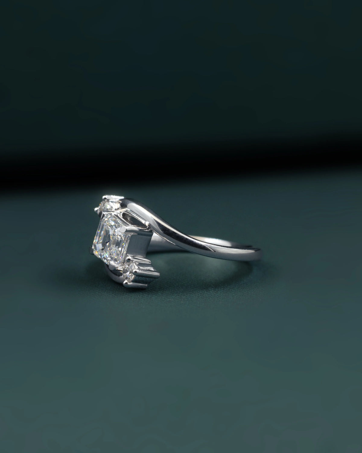 1.16 CTW Emerald Cut Lab-Grown Diamond Bypass Ring