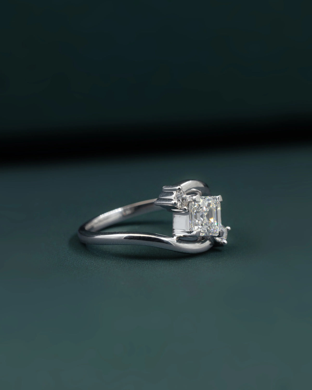 1.16 CTW Emerald Cut Lab-Grown Diamond Bypass Ring