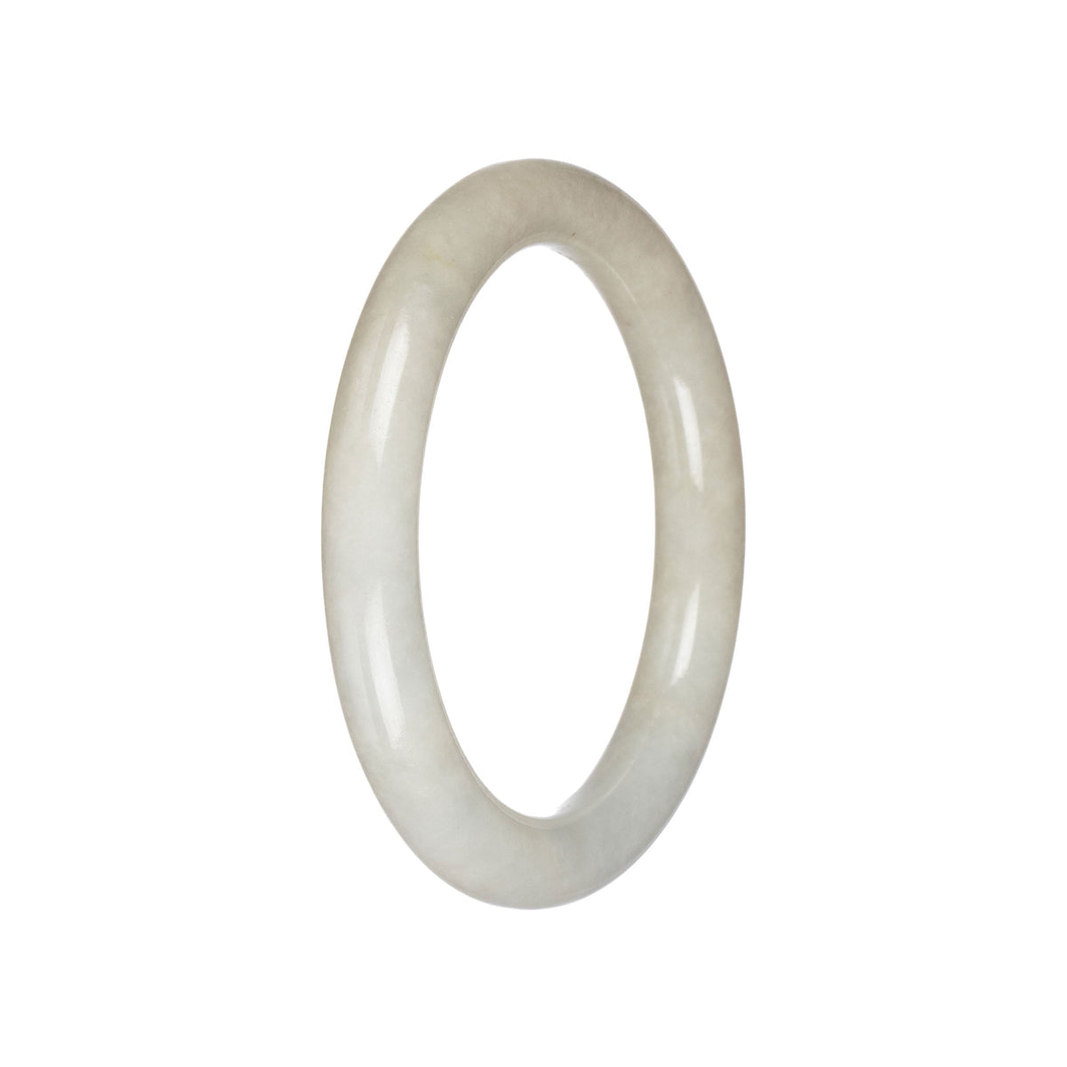 Genuine Creamy Whtie Traditional Jade Bangle - 57mm Round