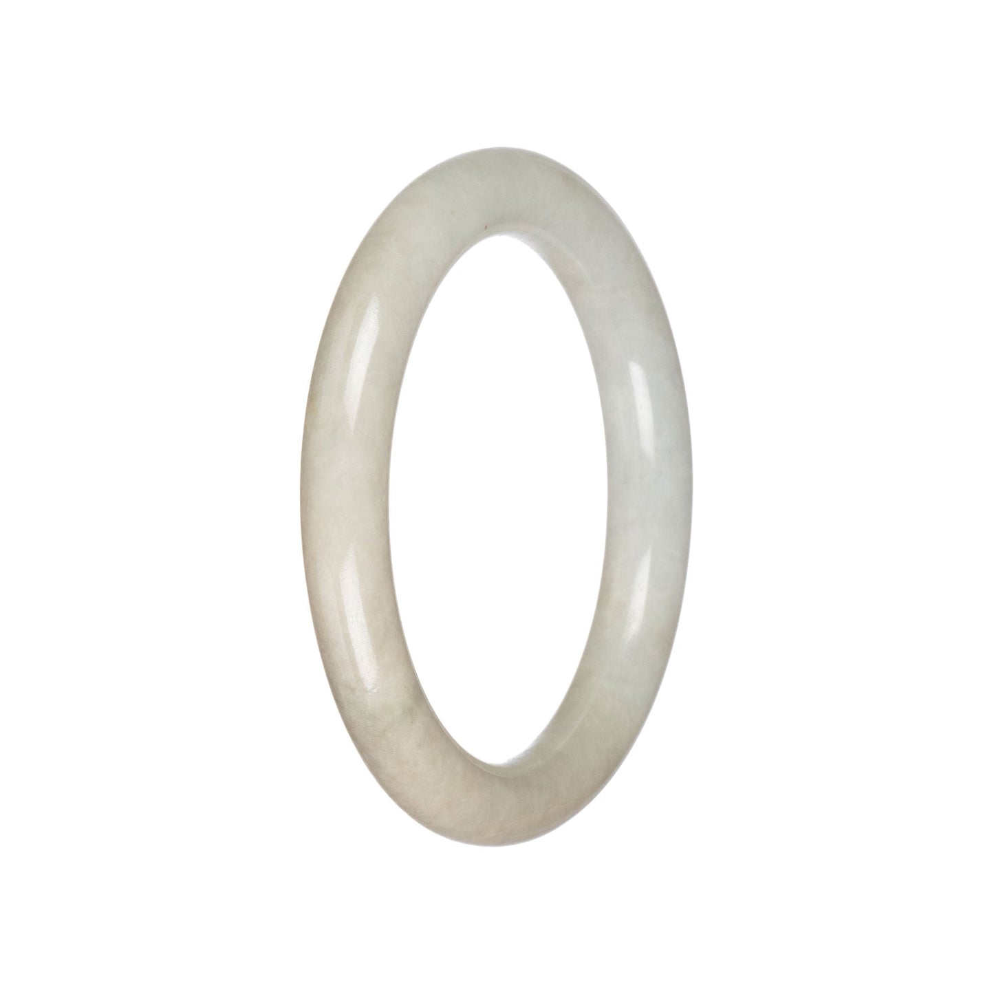 Genuine Creamy Whtie Traditional Jade Bangle - 57mm Round