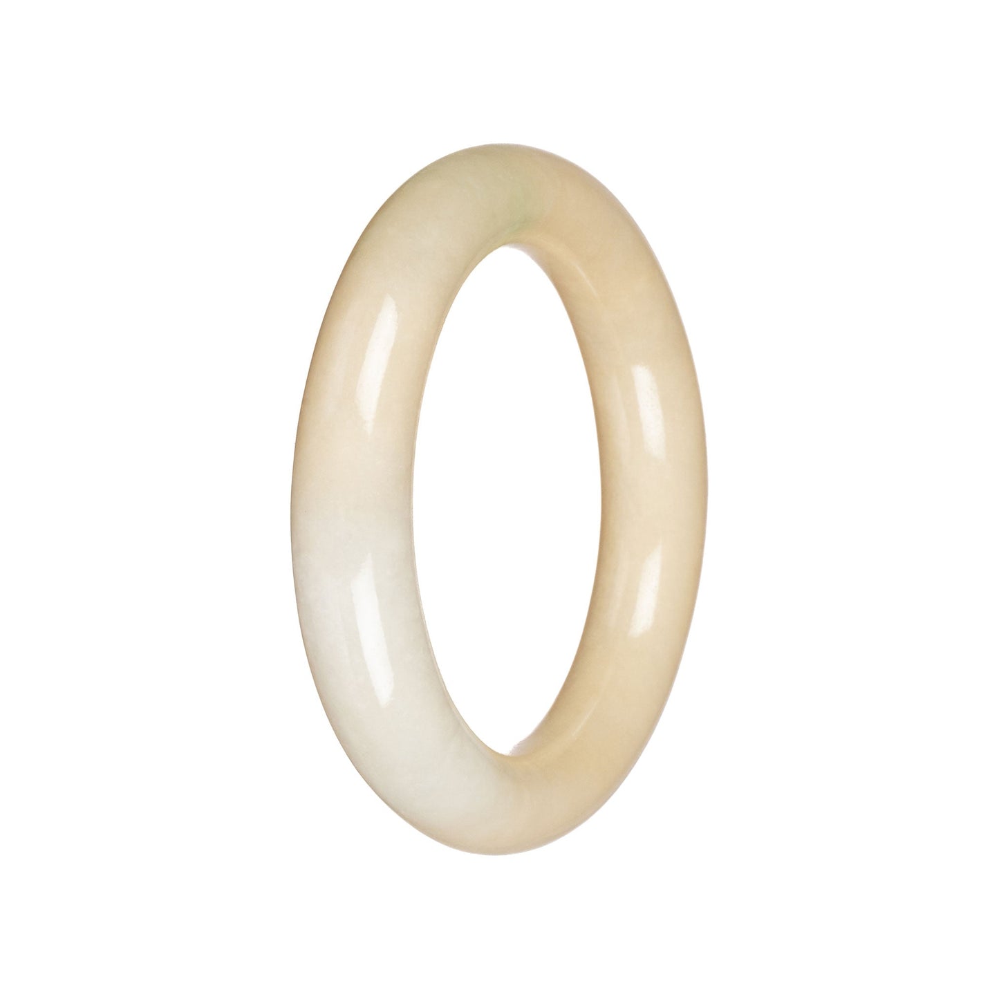 Real Pale Yellow Traditional Jade Bangle - 54mm Round