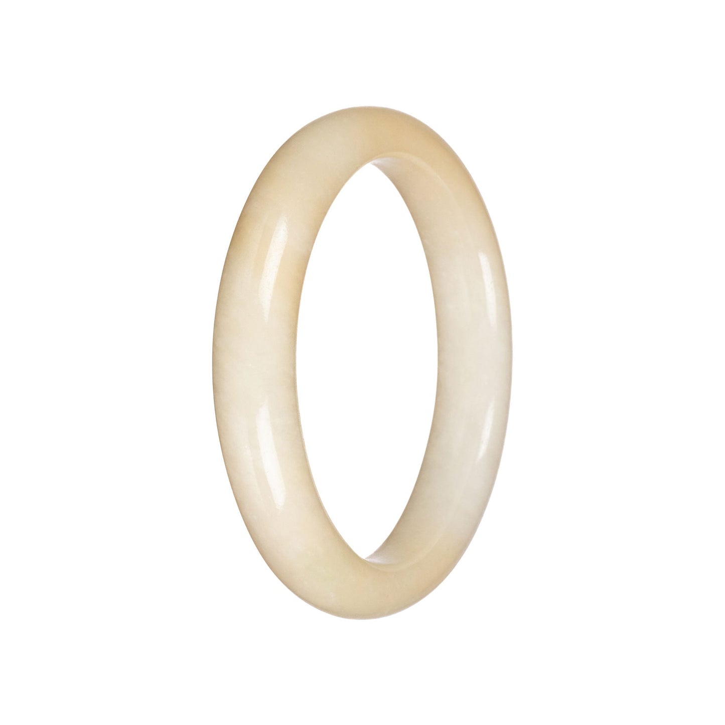 Grade A Ivory Traditional Jade Bangle - 59mm Half Moon