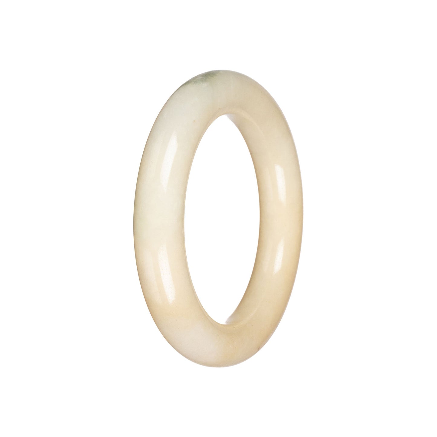 Authentic Ivory Jadeite Jade Bangle Bracelet - 51mm Round