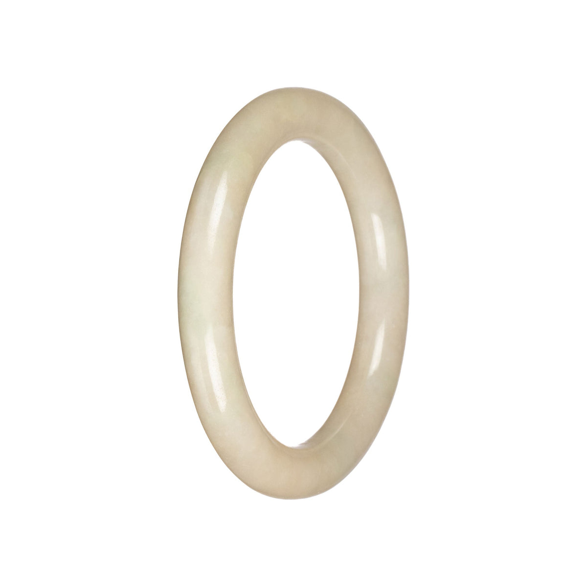 Genuine Ivory Burma Jade Bangle - 56mm Round