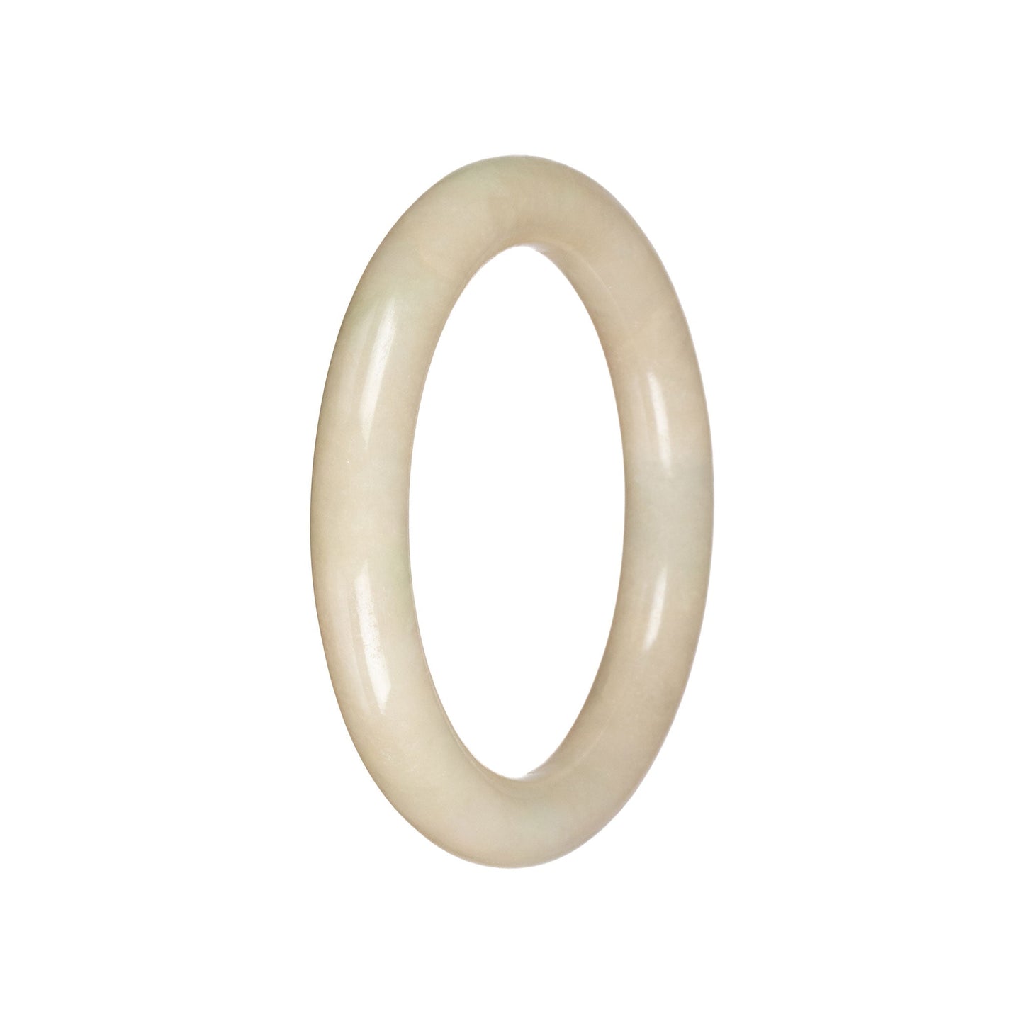 Genuine Ivory Burma Jade Bangle - 56mm Round