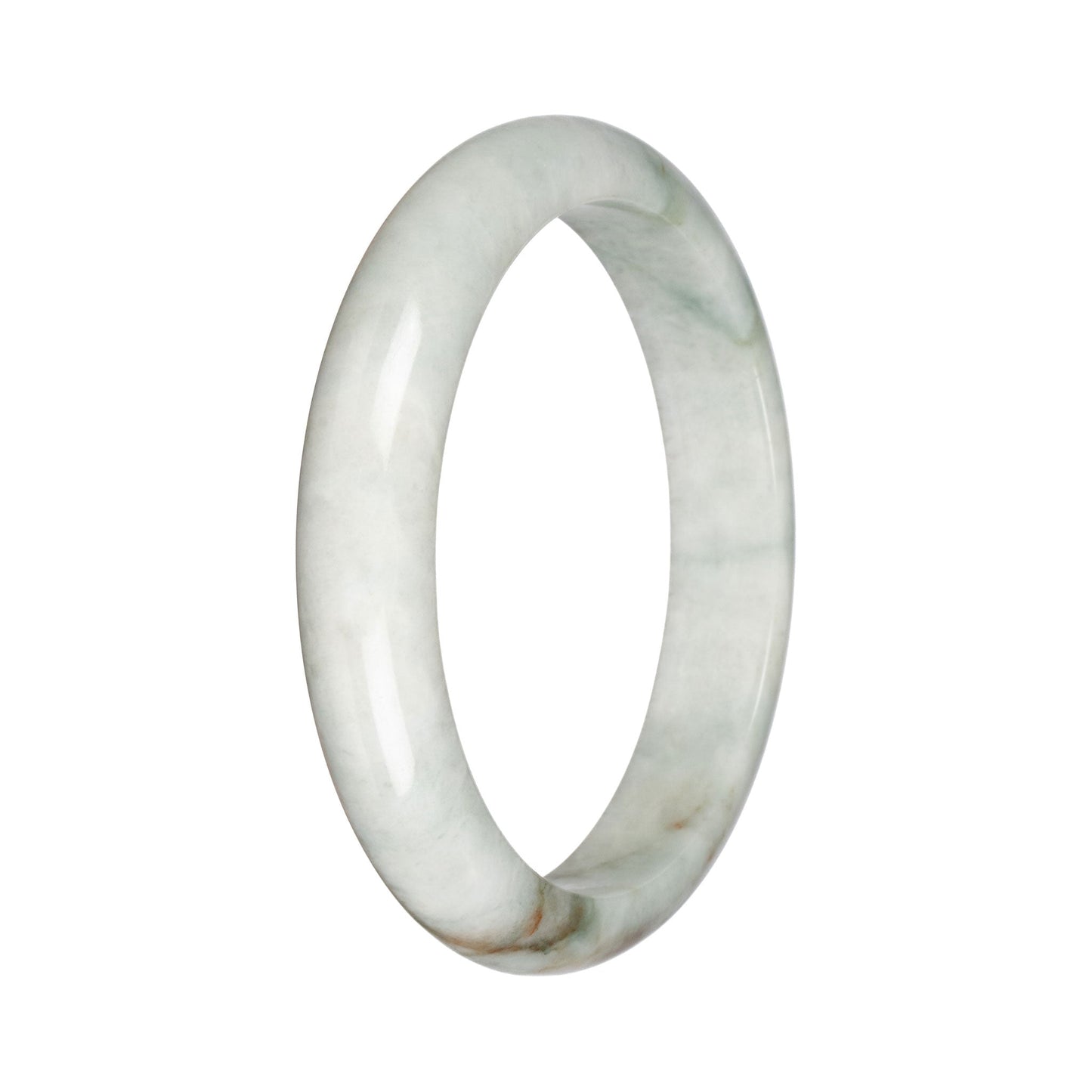 Real Pale Green Jadeite Bangle - 68mm Half Moon
